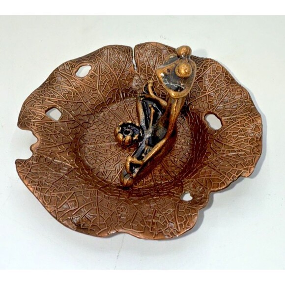 Mini Zen Frog Meditation Incense Burner Brass Tone Namaste Figurine Miniature 2” - Picture 6 of 14